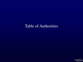 Table of Authorities