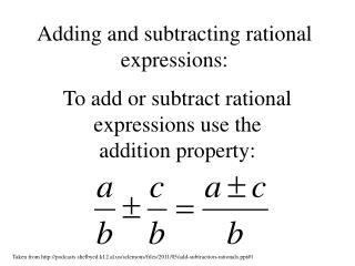 Adding and subtracting rational expressions: