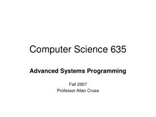 Computer Science 635
