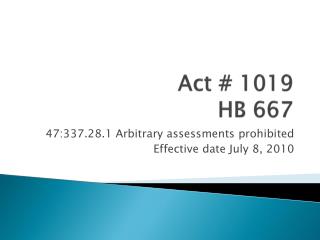 Act # 1019 HB 667