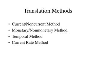 Translation Methods