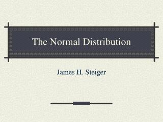 The Normal Distribution