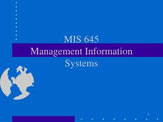 MIS 645 Management Information Systems