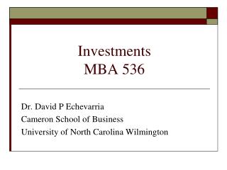 Investments MBA 536