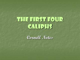 The First Four Caliphs