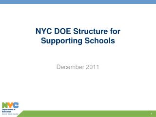 NYC DOE Structure for Supporting Schools