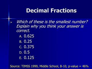 Decimal Fractions