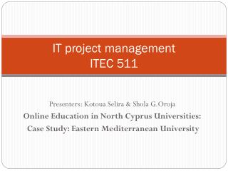 IT project management ITEC 511