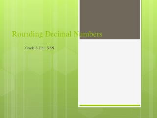 Rounding Decimal Numbers