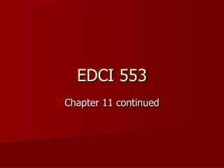 EDCI 553