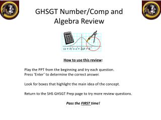 GHSGT Number/Comp and Algebra Review