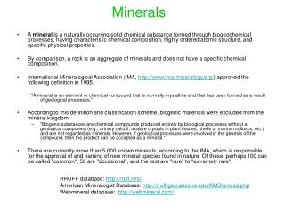 Minerals