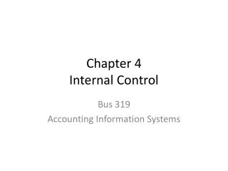 Chapter 4 Internal Control