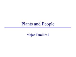 Plants and People