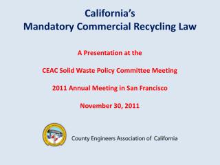 California’s Mandatory Commercial Recycling Law