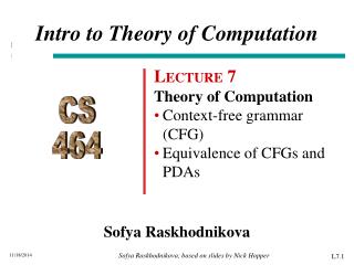 Intro to Theory of Computation