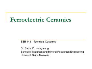 Ferroelectric Ceramics