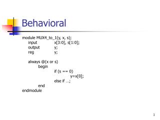 Behavioral