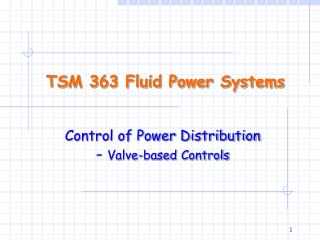 TSM 363 Fluid Power Systems