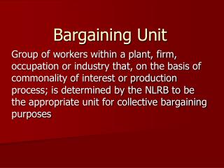 Bargaining Unit