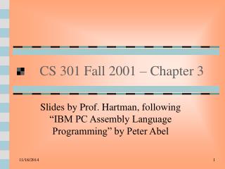 CS 301 Fall 2001 – Chapter 3