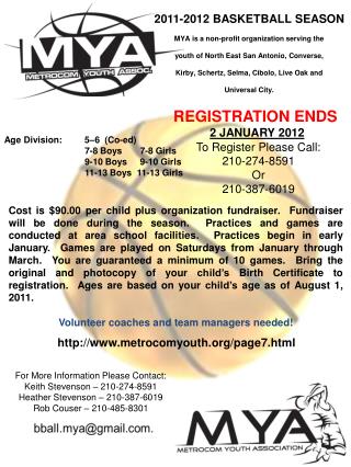 REGISTRATION ENDS 2 JANUARY 2012