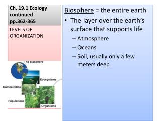 Ch. 19.1 Ecology continued pp.362-365