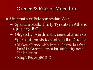 Greece &amp; Rise of Macedon