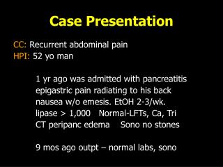 Case Presentation