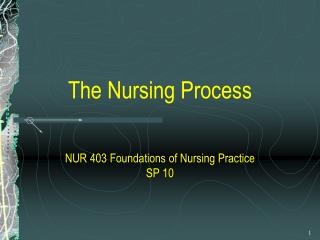 The Nursing Process