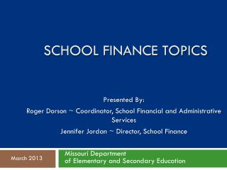 School Finance Topics