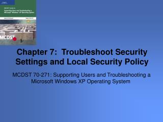 MCDST 70-271: Supporting Users and Troubleshooting a Microsoft Windows XP Operating System