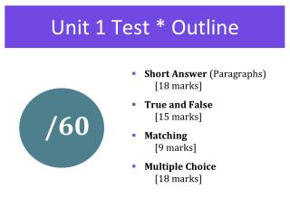 Unit 1 Test * Outline