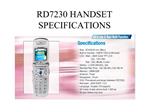 RD7230 HANDSET SPECIFICATIONS