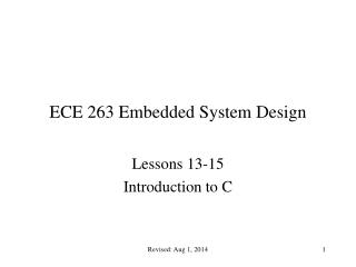 ECE 263 Embedded System Design