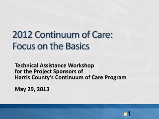 2012 Continuum of Care: Focus on the Basics