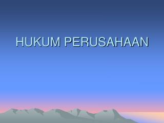 HUKUM PERUSAHAAN