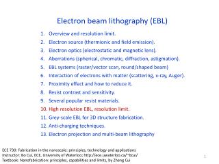 Electron beam lithography (EBL)