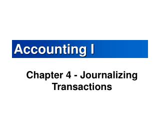 Accounting I