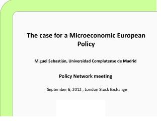 The case for a Microeconomic European Policy