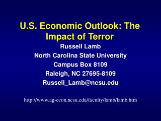 U.S. Economic Outlook: The Impact of Terror