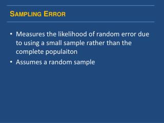 Sampling Error