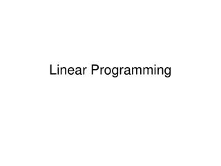 Linear Programming