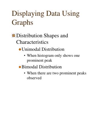 Displaying Data Using Graphs