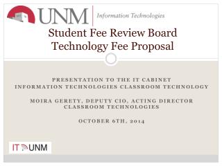 Student Fee Review Board Technology Fee Proposal