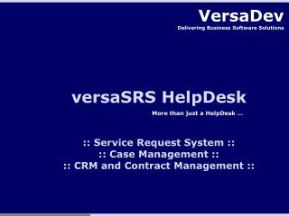 versaSRS HelpDesk