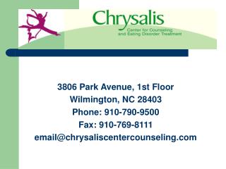 3806 Park Avenue, 1st Floor Wilmington, NC 28403 Phone: 910-790-9500 Fax: 910-769-8111