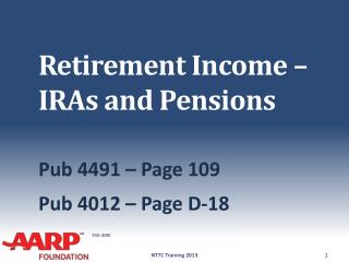 Retirement Income – IRAs and Pensions