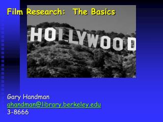 Film Research: The Basics