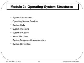 Module 3: Operating-System Structures